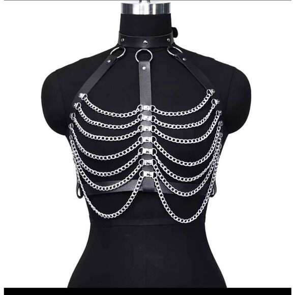 NWOT Body Chain Skeleton Festival Harness Punk - Picture 1 of 1
